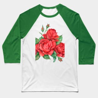 Hand-drawn red rose flower Baseball T-Shirt